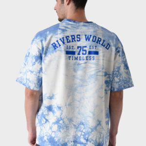 Matte White Men's Printed T-Shirt, Loose Fit
