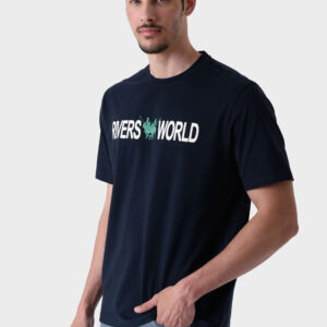 RWM-1S25-E124-3 Navy Printed T-Shirt For Men, Regular Fit