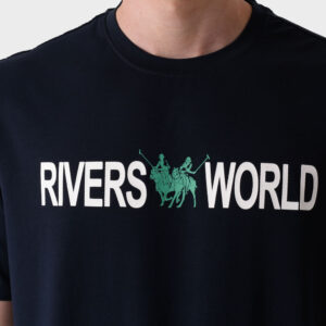 RWM-1S25-E124-5 Navy Printed T-Shirt For Men, Regular Fit