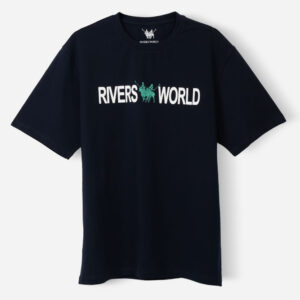 RWM-1S25-E124-6 Navy Printed T-Shirt For Men, Regular Fit