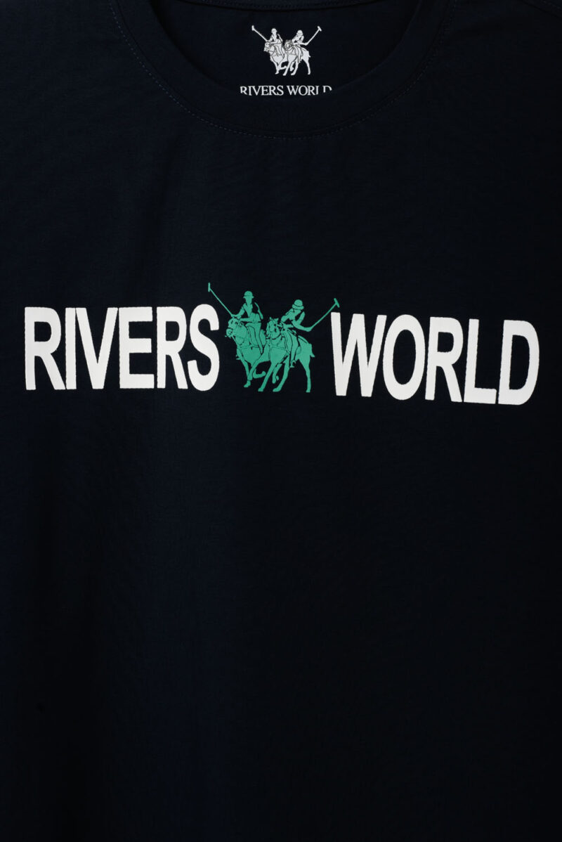 RWM-1S25-E124-7 Navy Printed T-Shirt For Men, Regular Fit