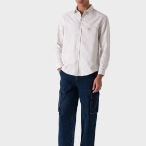 RWM-1S25-E128-2-1 Beige Men's Shirt, Regular Fit
