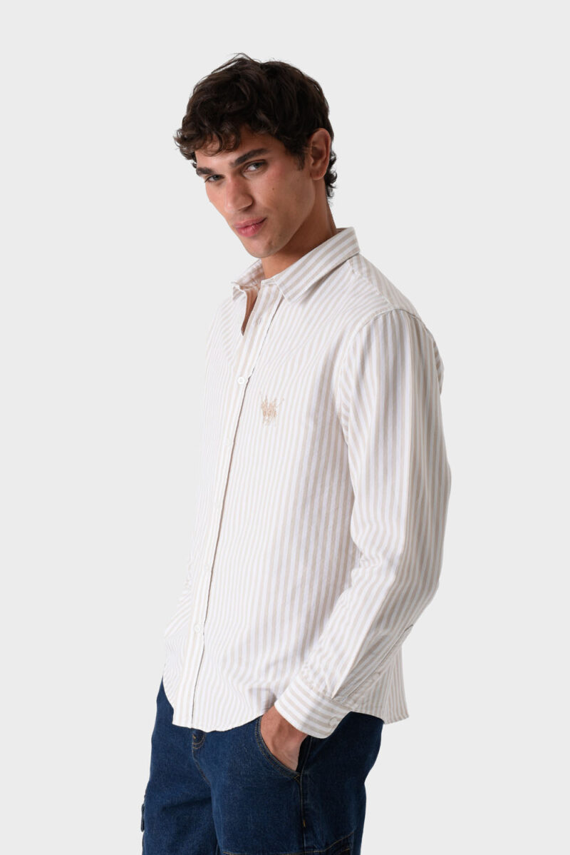 RWM-1S25-E128-2-3 Beige Men's Shirt, Regular Fit
