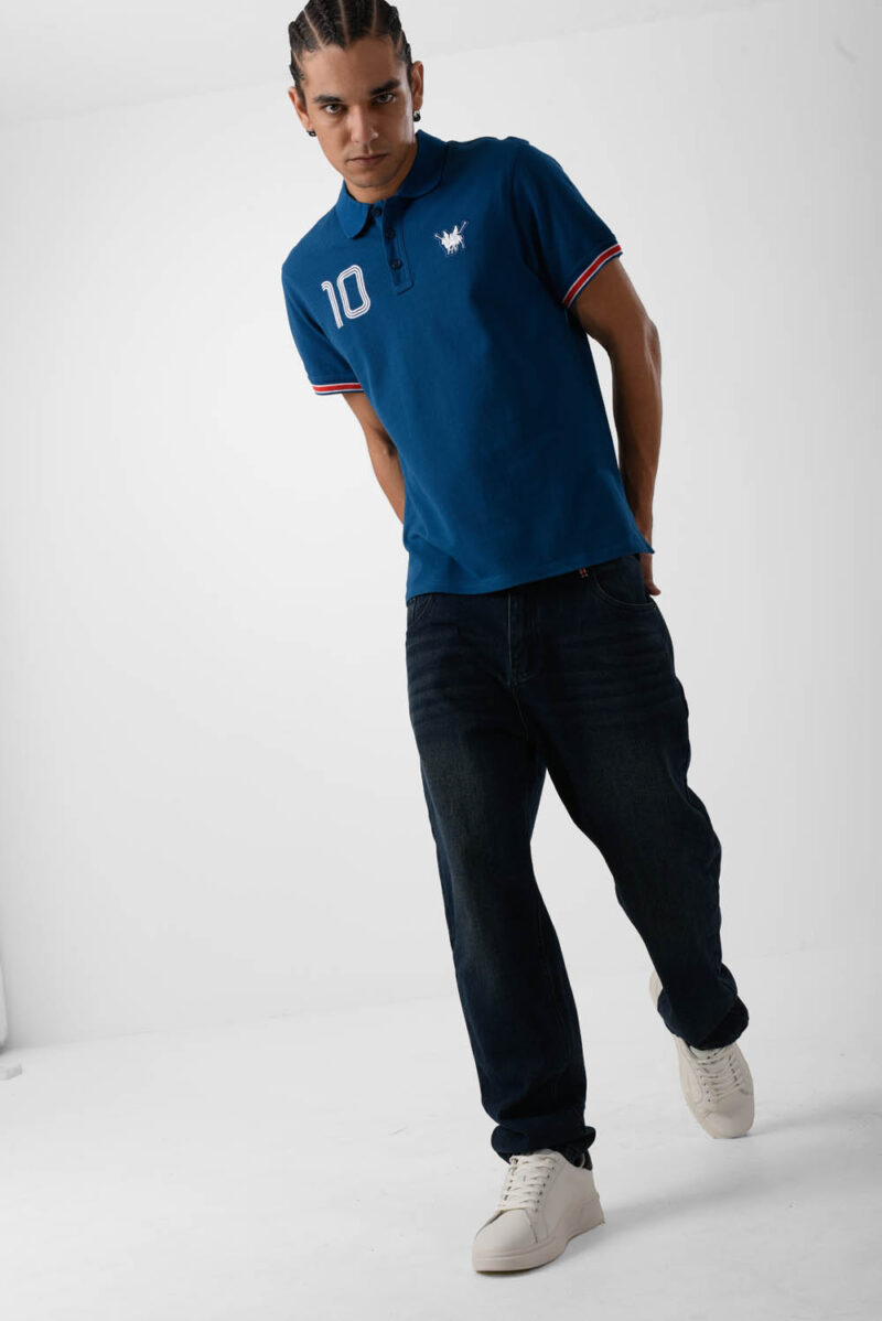 Teal Polo Shirt for men, Regular Fit