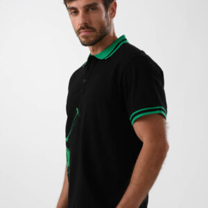Black Polo Shirt For Men, Comfort Fit