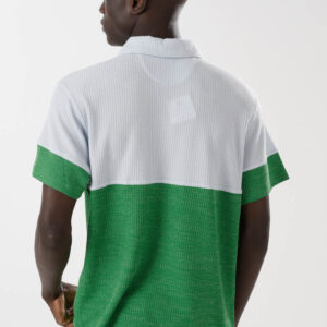 Green & White Polo Shirt For Men, Regular Fit