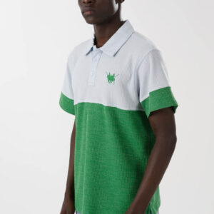 Green & White Polo Shirt For Men, Regular Fit
