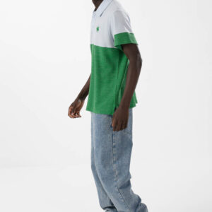 Green & White Polo Shirt For Men, Regular Fit