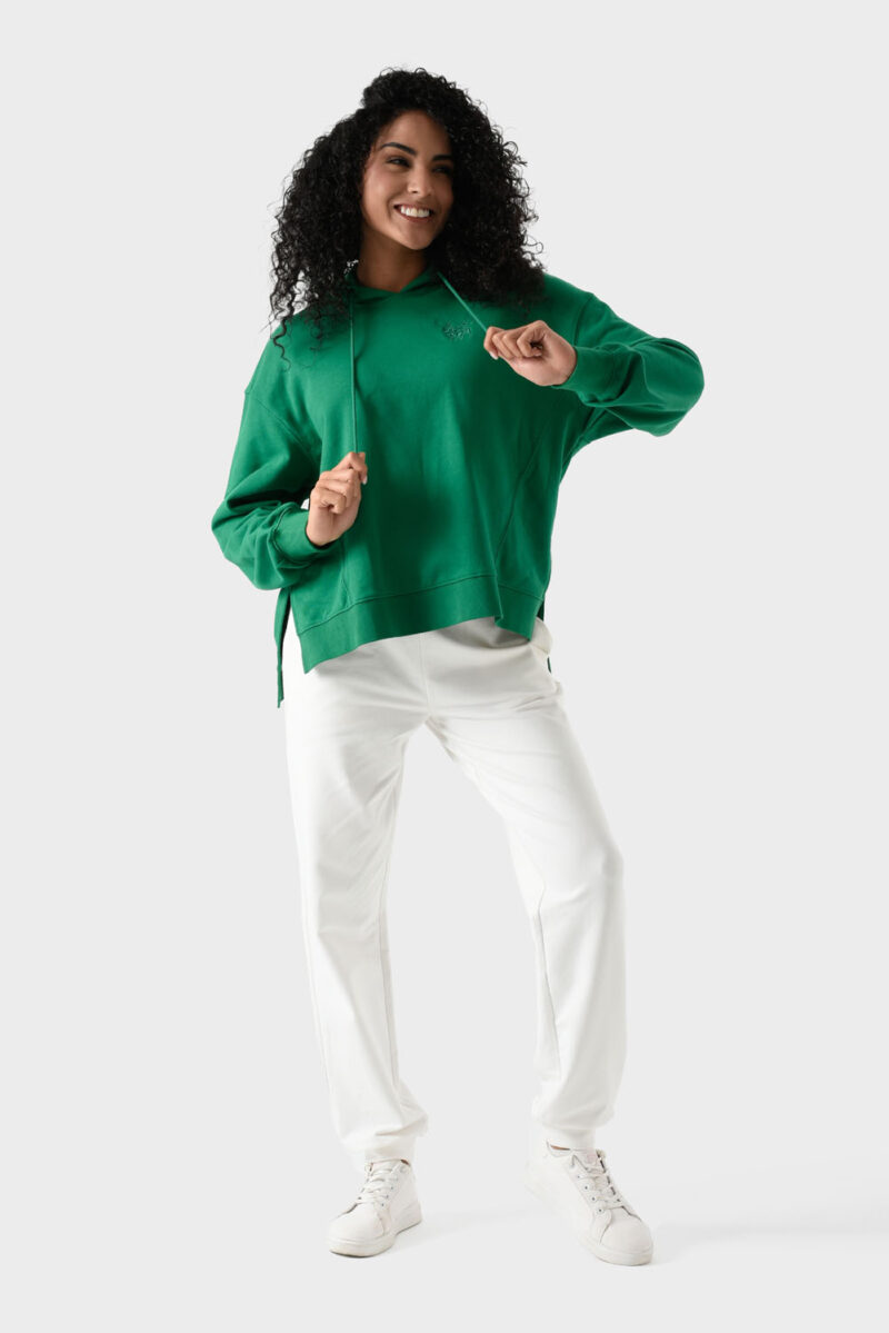 RWW-1W25-202 (1) Green Cotton Hoodie For Women - Oversized Fit
