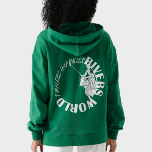 RWW-1W25-202 (2) Green Cotton Hoodie For Women - Oversized Fit