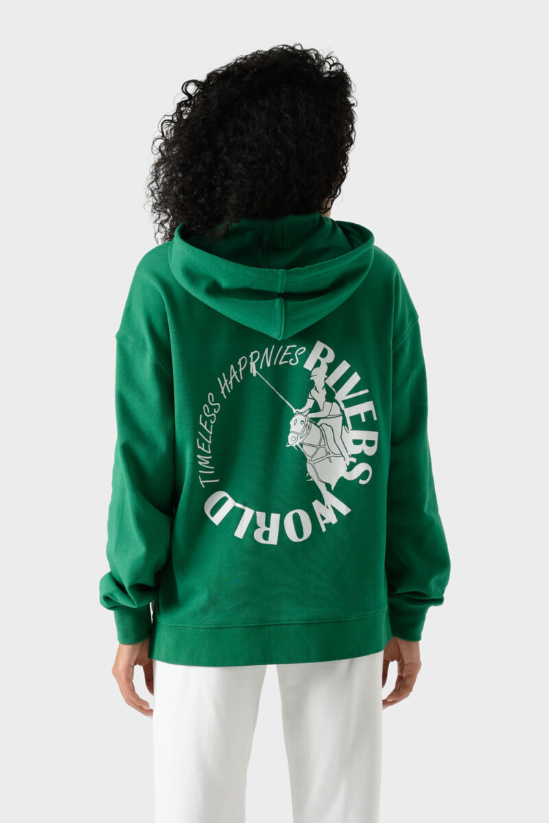 RWW-1W25-202 (2) Green Cotton Hoodie For Women - Oversized Fit