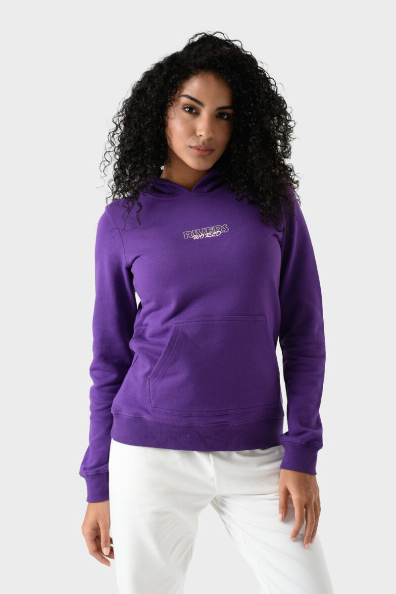 RWW-1W25-203 (2) Purple Cotton Hoodie For Women - Regular Fit