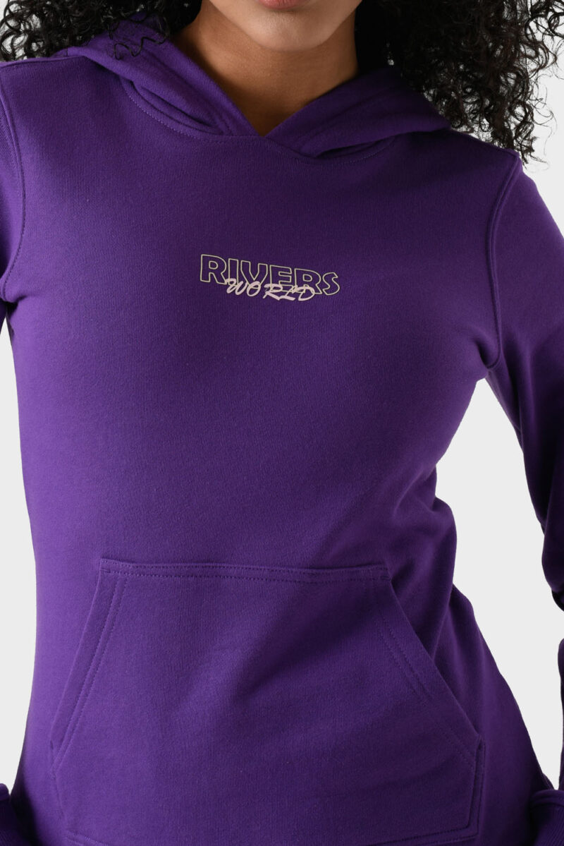 RWW-1W25-203 (5) Purple Cotton Hoodie For Women - Regular Fit