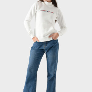 RWW-1W25-205 (1) White Cotton Hoodie For Women - Regular Fit