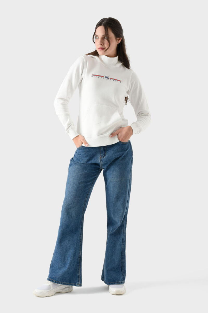 RWW-1W25-205 (1) White Cotton Hoodie For Women - Regular Fit