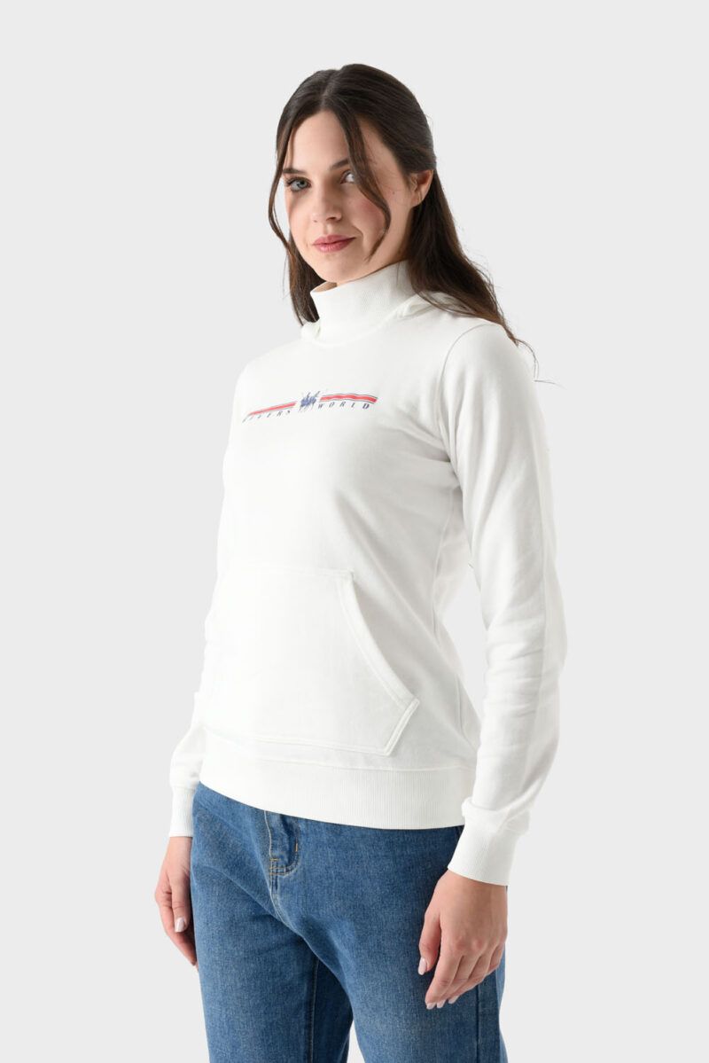 RWW-1W25-205 (3) White Cotton Hoodie For Women - Regular Fit