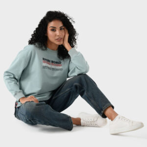 Green Cotton Sweatshirt For Women - Oversized Fit