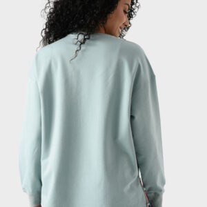 Green Cotton Sweatshirt For Women - Oversized Fit