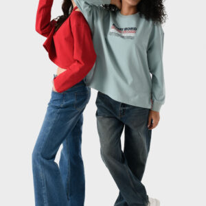 Green Cotton Sweatshirt For Women - Oversized Fit