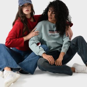 Green Cotton Sweatshirt For Women - Oversized Fit