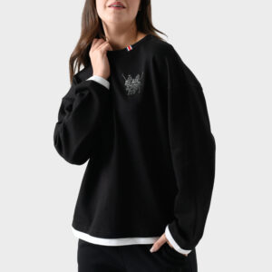 RWW-1W25-210 (3) Black Cotton Sweatshirt For Women - Oversized Fit