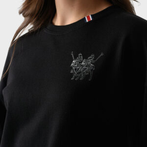 RWW-1W25-210 (4) Black Cotton Sweatshirt For Women - Oversized Fit