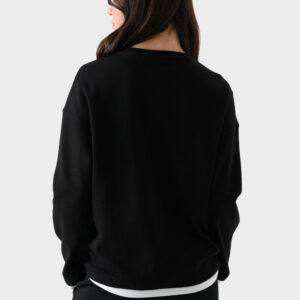 RWW-1W25-210 (5) Black Cotton Sweatshirt For Women - Oversized Fit