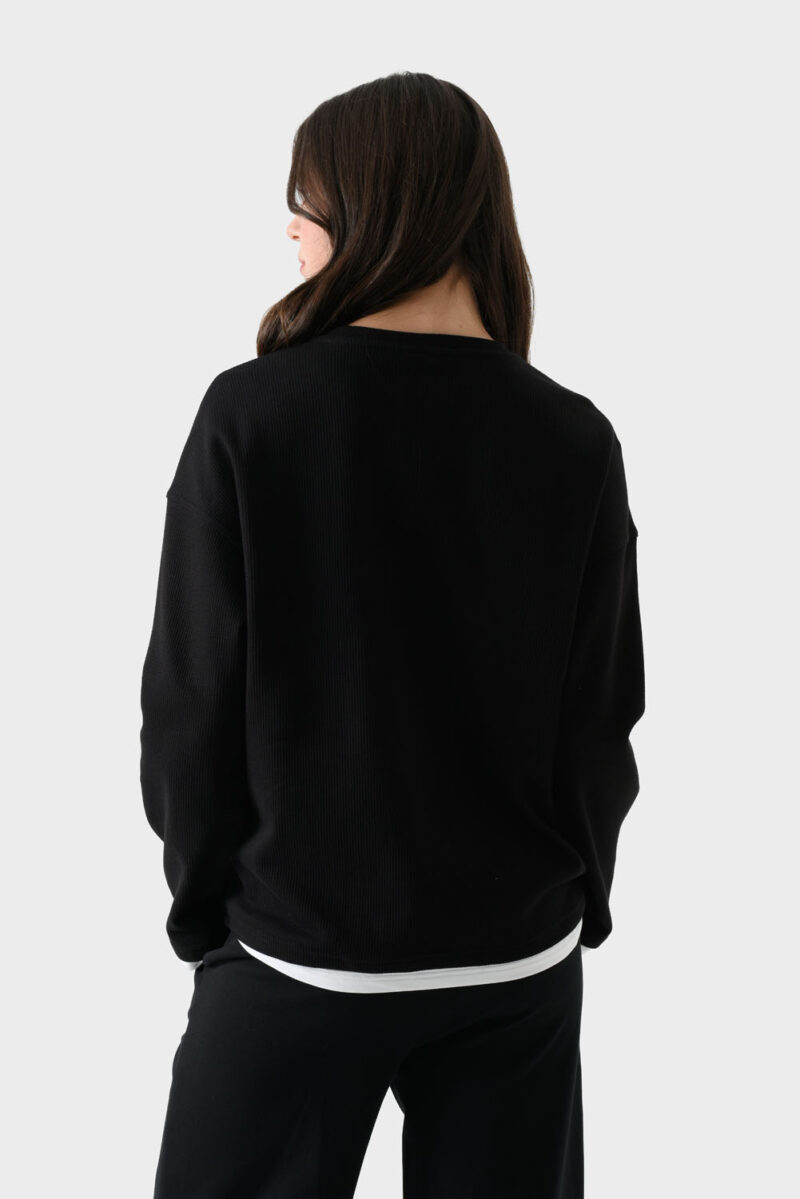 RWW-1W25-210 (5) Black Cotton Sweatshirt For Women - Oversized Fit