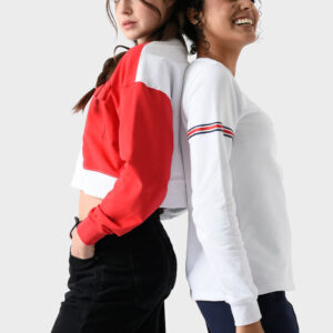 RWW-1W25-212-214 (2) Red and White Cotton Sweatshirt For Women - Oversized Fit