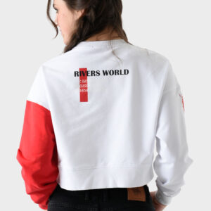 RWW-1W25-212 (5) Red and White Cotton Sweatshirt For Women - Oversized Fit