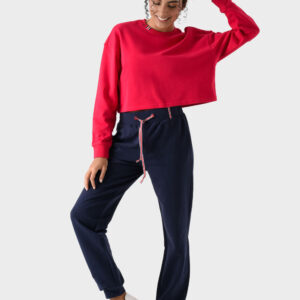 RWW-1W25-213 (1) Red Cotton Sweatshirt For Women - Oversized Fit