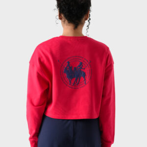 RWW-1W25-213 (4) Red Cotton Sweatshirt For Women - Oversized Fit