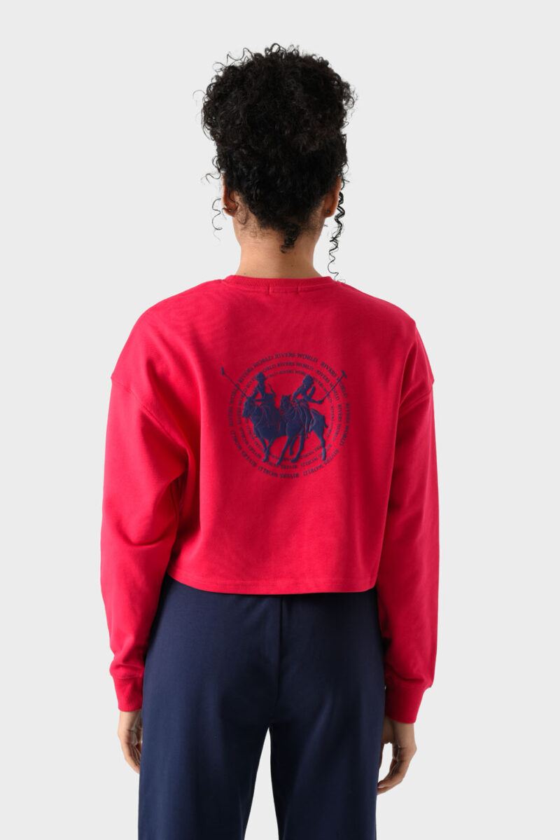 RWW-1W25-213 (4) Red Cotton Sweatshirt For Women - Oversized Fit