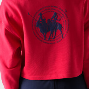 RWW-1W25-213 (5) Red Cotton Sweatshirt For Women - Oversized Fit