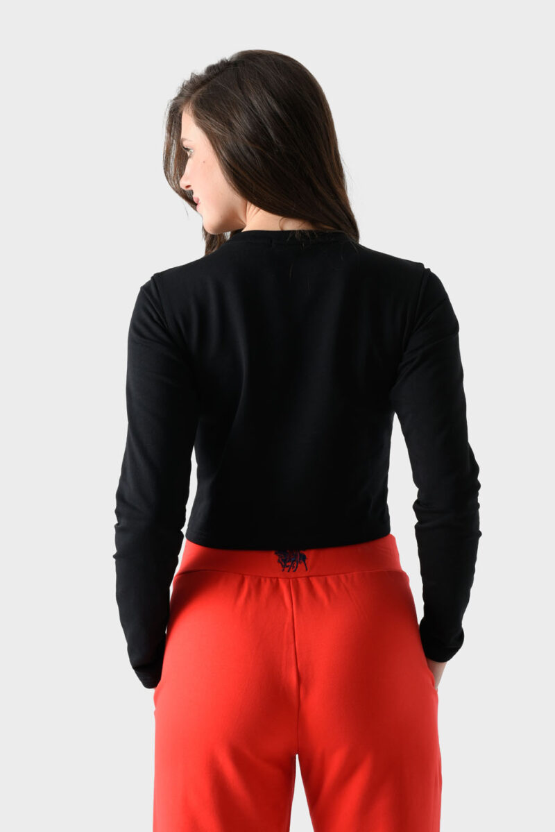 RWW-1W25-223-1 (3) Black Cotton Top For Women, Slim Fit
