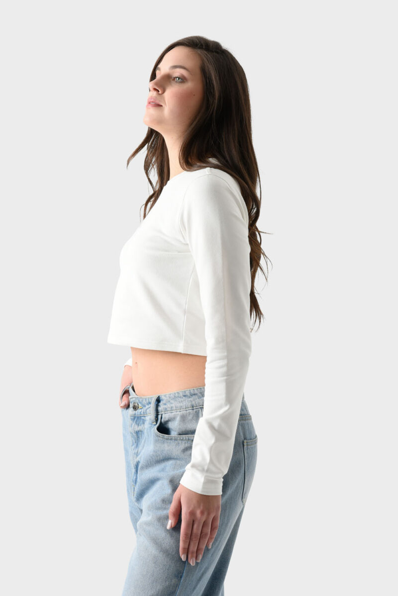 RWW-1W25-223-2 (1) White Cotton Top For Women, Slim Fit