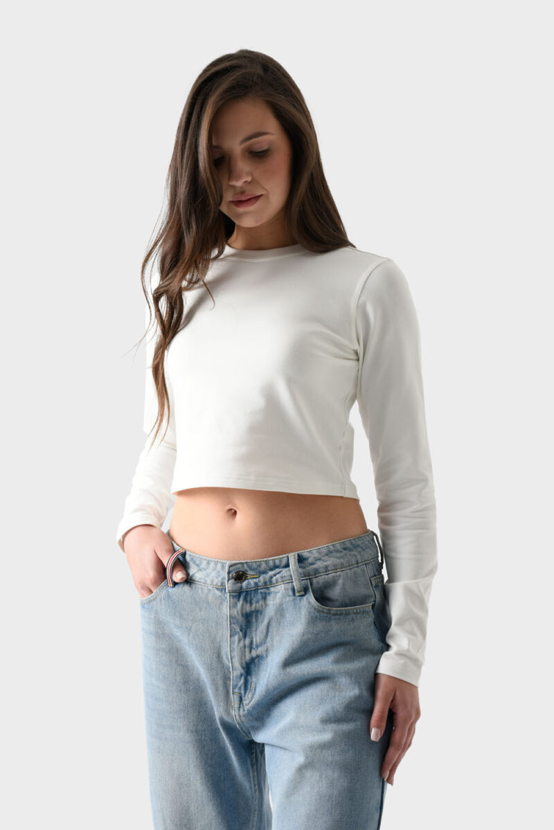 RWW-1W25-223-2 (3) White Cotton Top For Women, Slim Fit