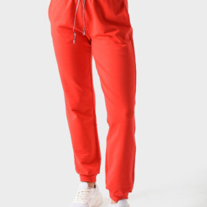 RWW-1W25-226-3 (2) Red Cotton Pants For Women, Mom Fit