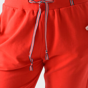 RWW-1W25-226-3 (6) Red Cotton Pants For Women, Mom Fit