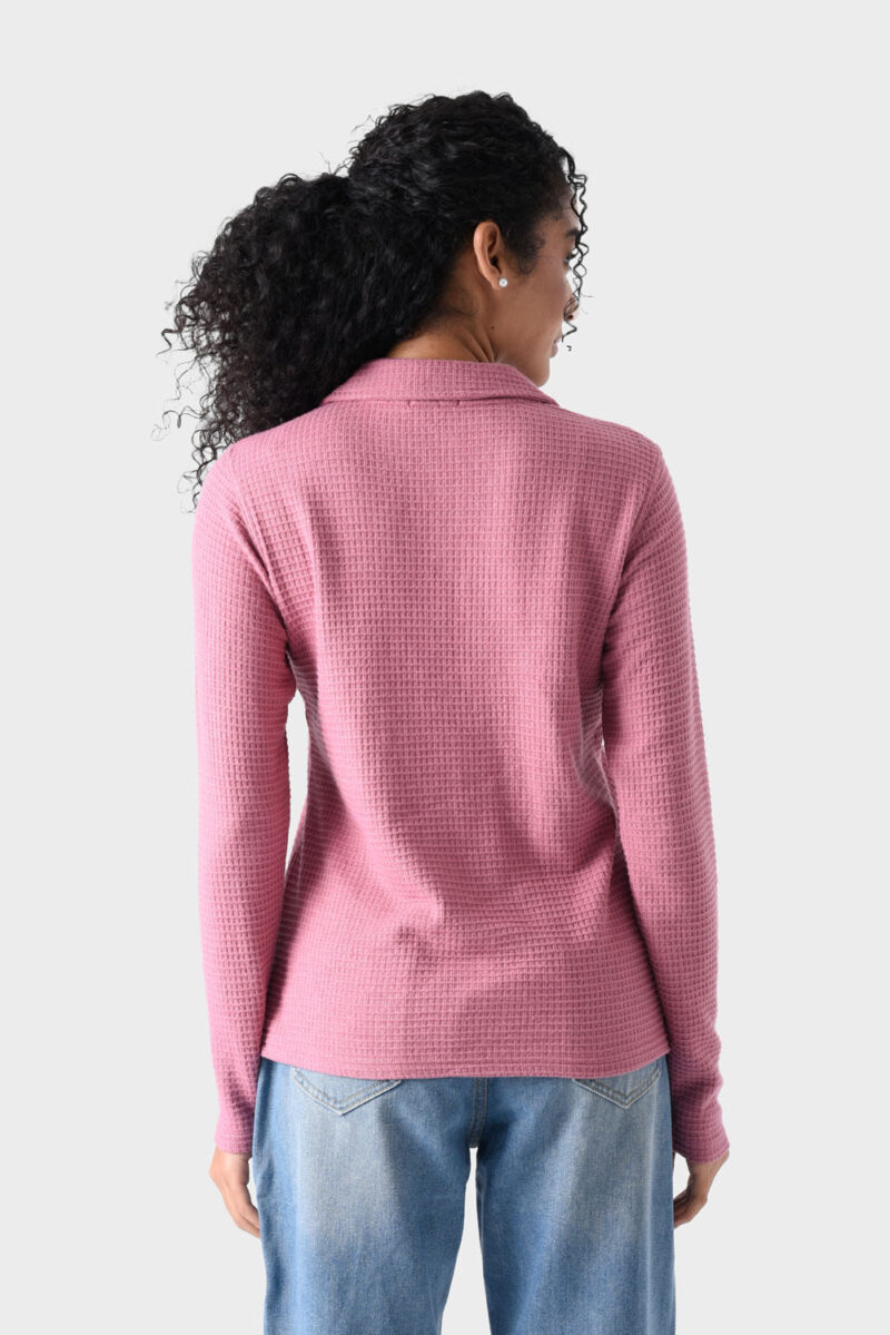 Pink Rayon Polo Shirt For Women - Regular Fit