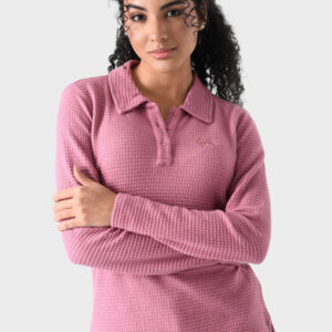 Pink Rayon Polo Shirt For Women - Regular Fit