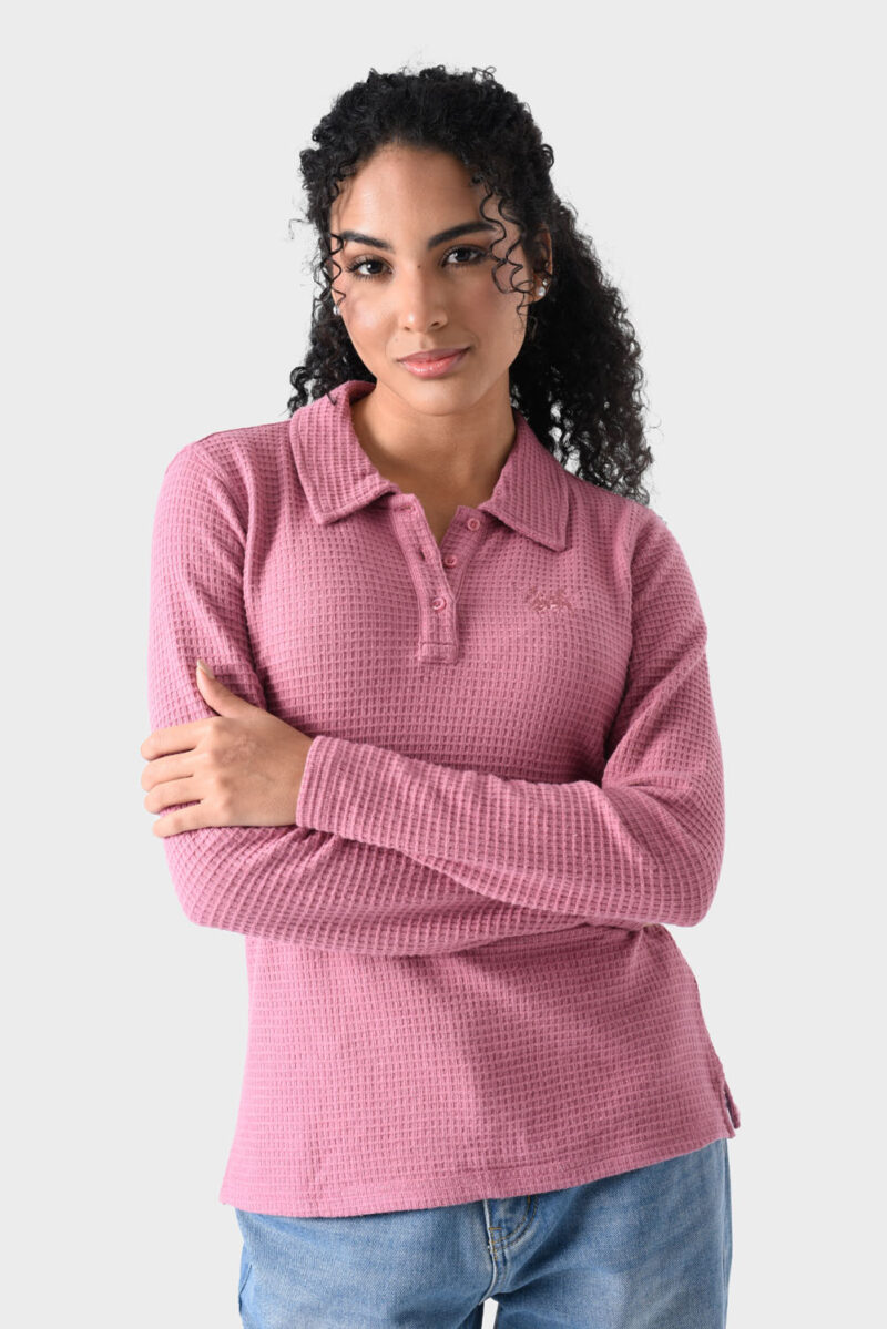 Pink Rayon Polo Shirt For Women - Regular Fit