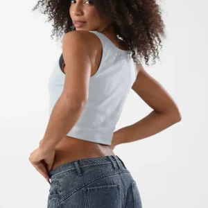 Blue Tank Top For Women, Slim Fit