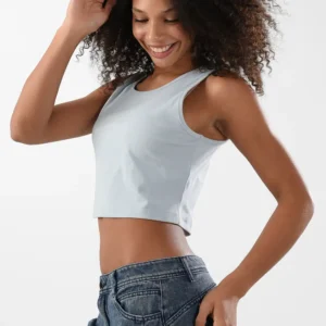 Blue Tank Top For Women, Slim Fit