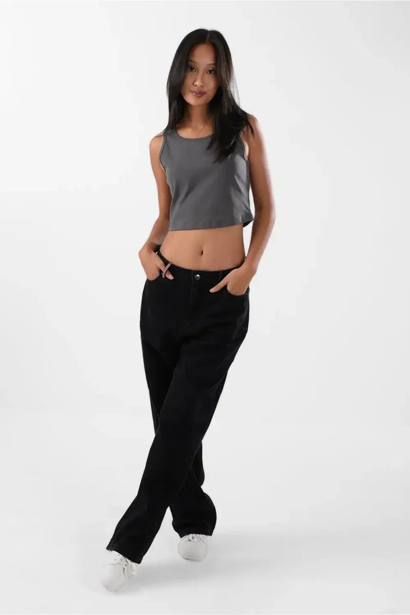 Grey Tank Top For Women, Slim Fit