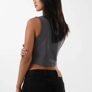 Grey Tank Top For Women, Slim Fit