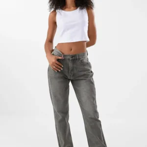 RWW-2S24-074-2 (1) Grey Jeans Pants For Women, Slim Fit