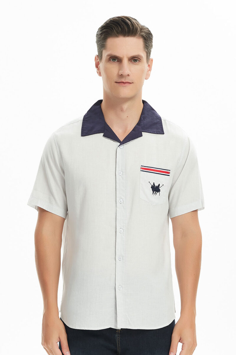Men's grey and navy shirt