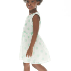 Girls' White & green dress