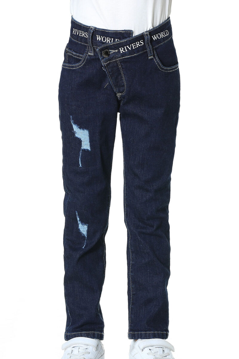 Girls' navy jeans